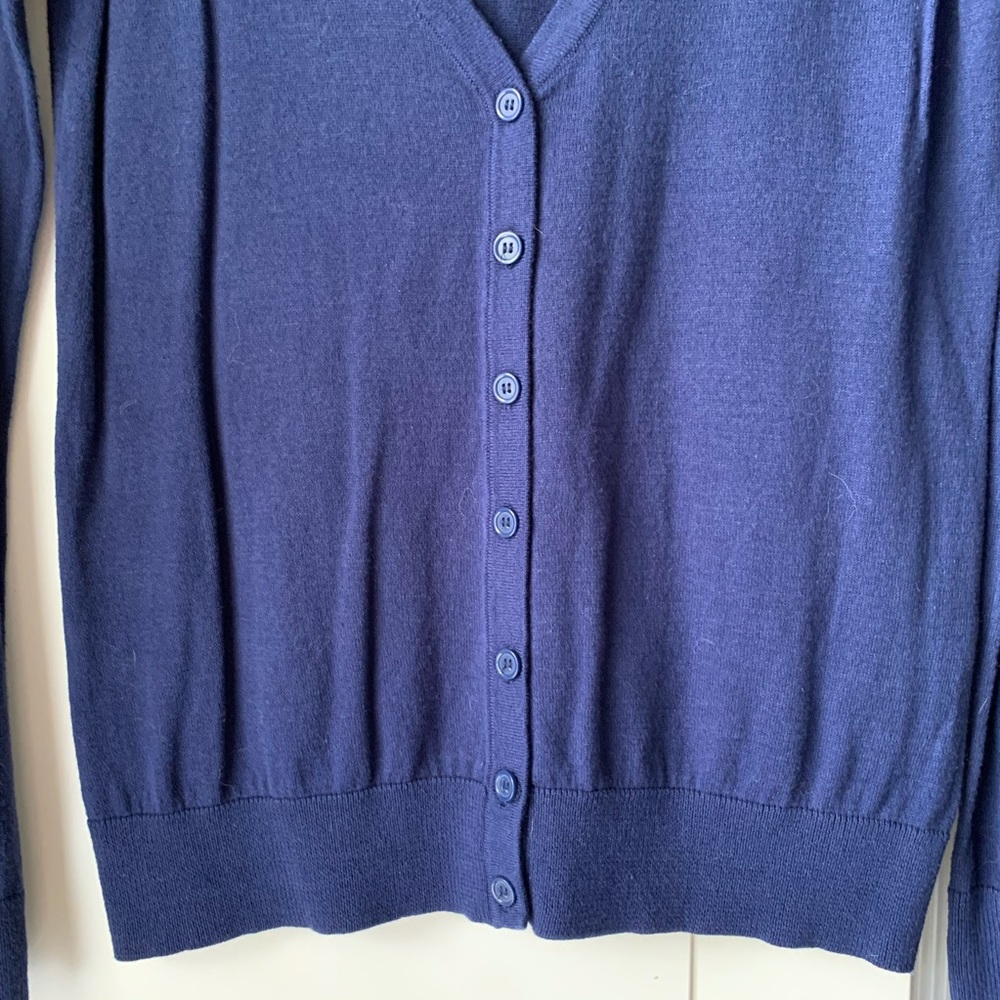 Navy button up cardigan - Picture 3 of 4